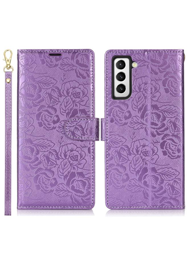 اس-توب جراب لهاتف Samsung Galaxy S21 FE 5G جراب هاتف جلدي مطبوع عليه زهور الفاوانيا - Image 2