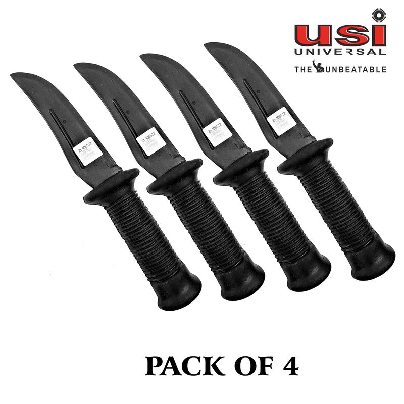 USI UNIVERSAL THE UNBEATABLE KN Training Rubber Knife For Martial Arts Training & Practice, Ideal For Training Against Real Knife Attacks (Black, Pack of 4Pcs) - Image 2