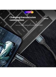 xozgdovg Double Type-c port 10ow fast charging line mobile phone one pull two data lines pd braided rope data line  - Image 3