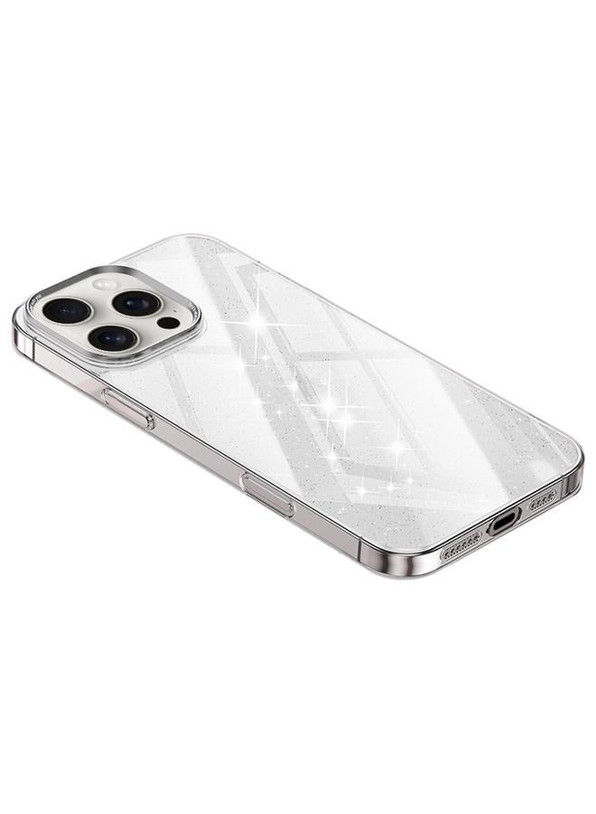 S-TOP Case For iPhone 15 Pro Electroplated PC Hybrid Glitter Glass Phone Case - Image 1