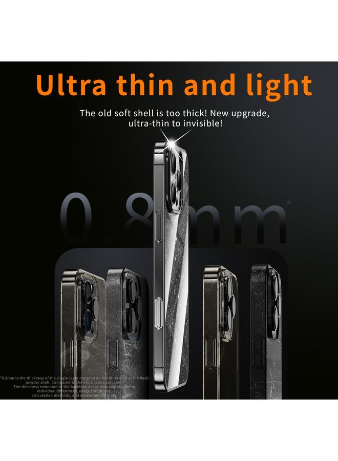 S-TOP Case For iPhone 15 Pro Electroplated PC Hybrid Glitter Glass Phone Case - Image 4