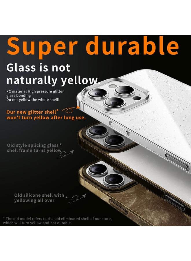 S-TOP Case For iPhone 15 Pro Electroplated PC Hybrid Glitter Glass Phone Case - Image 3