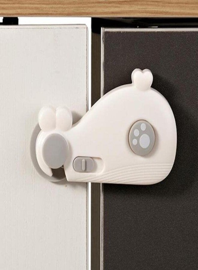 Mockery Child Safety Cupboard Lock Baby Child Lock For Gluing No Drilling Lock For Security Drawers Cupboards Refrigerator Gluing (White),1 Count - Image 5