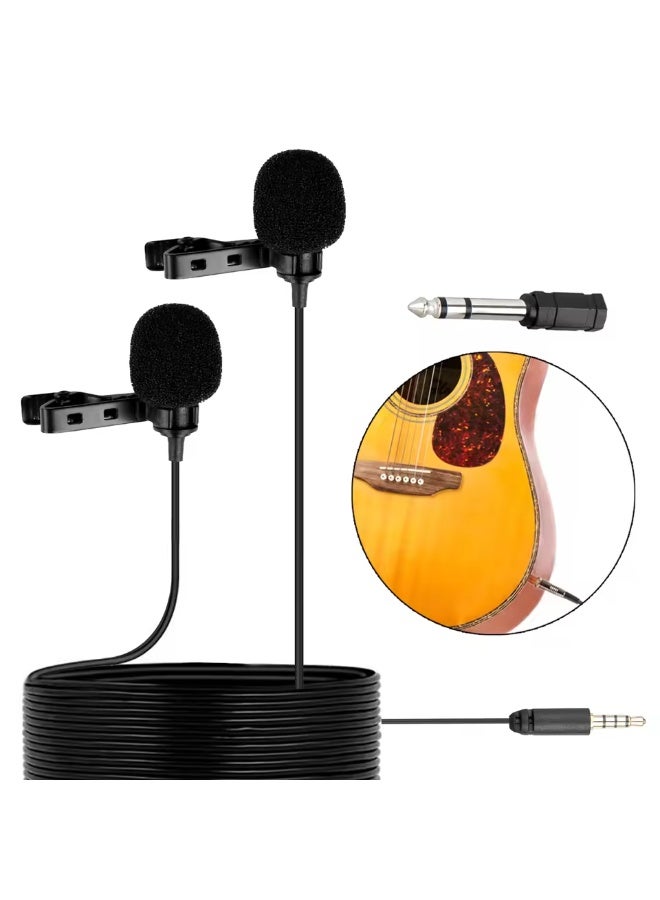 BOYA BOYA BY-M1DM Dual Omni-Directional Lavalier Microphone - Compatible with Phones, Cameras, and Computers - 4m Cable - Black - Image 2