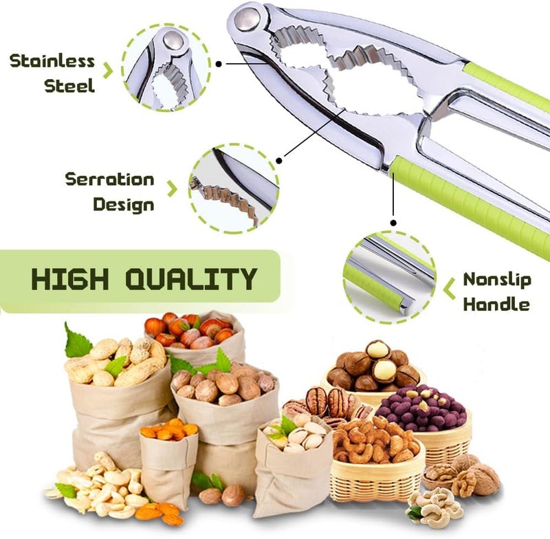 Vicsamer Nut Cracker, Nutcracker, Seafood Tools, Walnut Cracker for All Nuts, Heavy Duty Shell Cracker with 2 PCS Forks/Picks, Lobster Crab Crackers with Non-slip Handle - Image 3