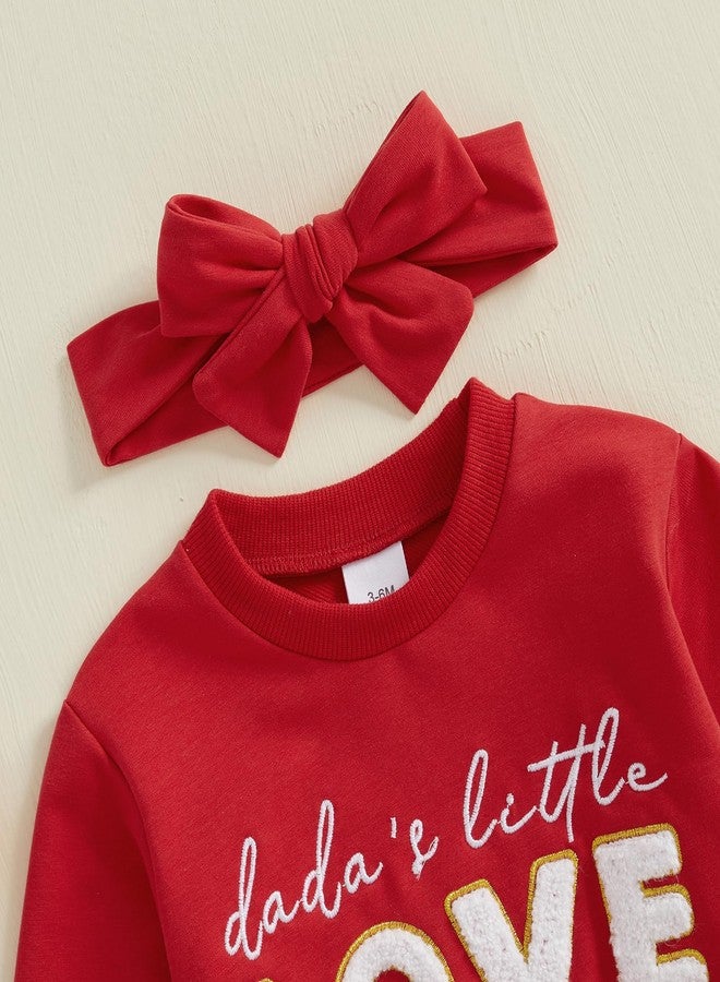 DSORVICD Baby Girl Valentines Outfit Sweatshirt Romper Bubble Onesie Infants Heart Clothes Winter Spring (Love Red, 3-6 Months) - Image 4