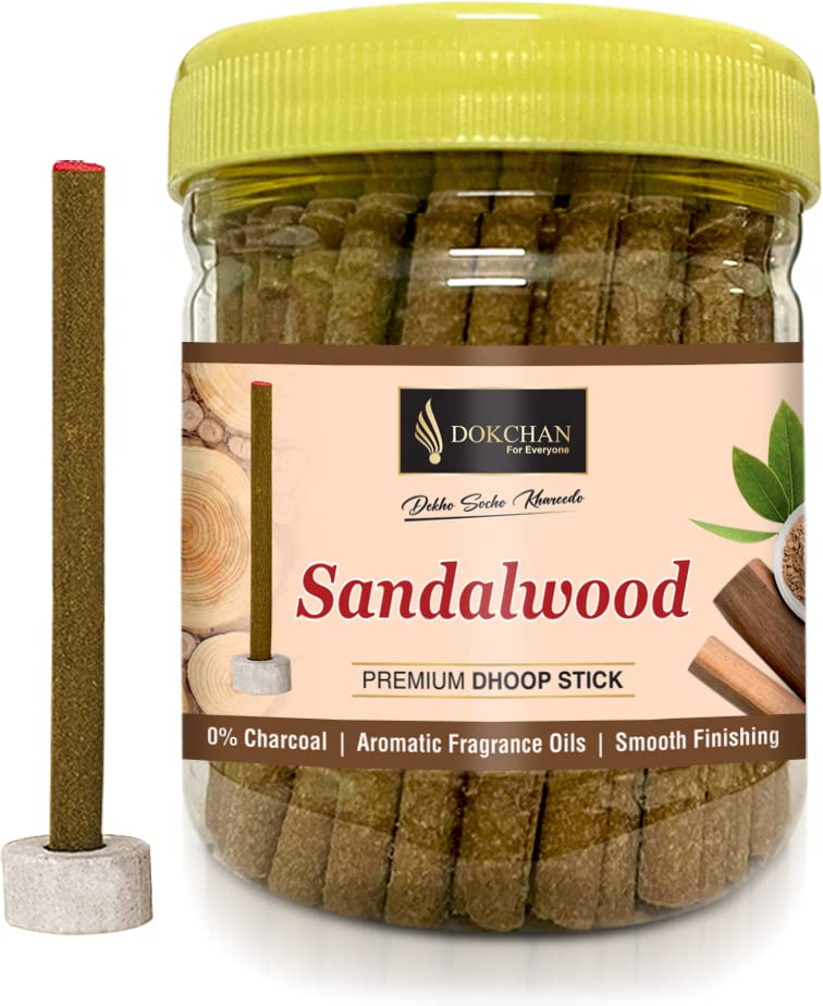 DOKCHAN Sandal Wood Dhoop Sticks for Puja Charcoal Free Pure Natural Sandal Fragrance Long Lasting Temple Use for Daily Pooja Meditation Rituals & Festivals (150 gm Pack) - Image 4