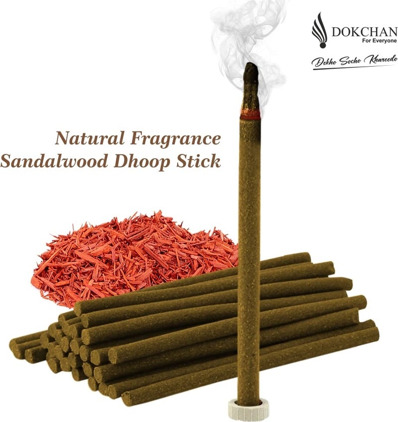 DOKCHAN Sandal Wood Dhoop Sticks for Puja Charcoal Free Pure Natural Sandal Fragrance Long Lasting Temple Use for Daily Pooja Meditation Rituals & Festivals (150 gm Pack) - Image 2