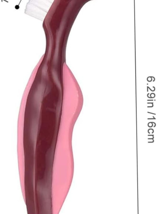 3 قطع فرشاة أسنان للأطقم ذات رأس مزدوج وشعيرات صلبة لتنظيف الأسنان الاصطناعية - Image 3