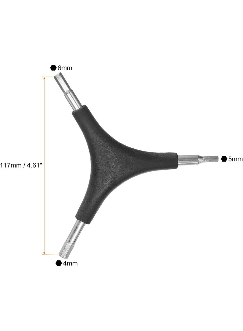 GGOOT Y-Shaped 3 Way Wrench 4mm 5mm 6mm Y-Type Inner Hexagon Spanner Chrome Plating Portable Bike Hex Wrench Torque Spanner for Bicycle Cycling Repair Hardware Tools, Black  - Image 2