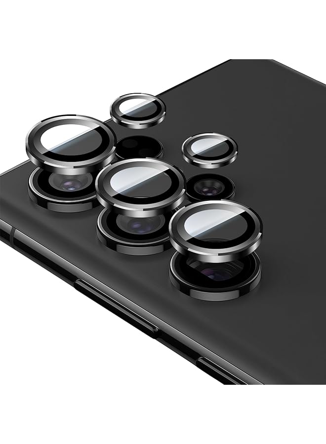 إيروريكس عبوة من 2 واقي عدسة الكاميرا متوافق مع سامسونج جالكسي S24 ألترا، غطاء عدسة من سبائك الألومنيوم، زجاج مقوى عالي الدقة مقاوم للخدش، تغطية كاملة، أسود لهاتف جالكسي S24 ألترا - Image 1