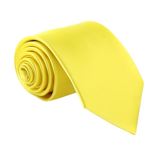 fortunatever Classical Men's Solid Necktie,Yellow Ties For Men With Gift Box - Image 1