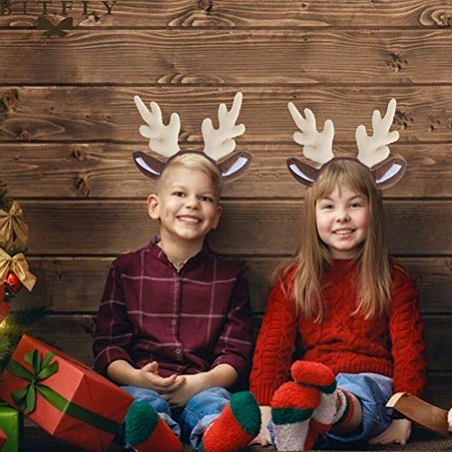 Utavu Reindeer Headband Adult Women – Christmas Deer Horn Headband, Plush Moose Horns Costume, Holiday Reindeer Ears, Festive Headpiece for Party Accessories - Image 5