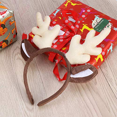 Utavu Reindeer Headband Adult Women – Christmas Deer Horn Headband, Plush Moose Horns Costume, Holiday Reindeer Ears, Festive Headpiece for Party Accessories - Image 3