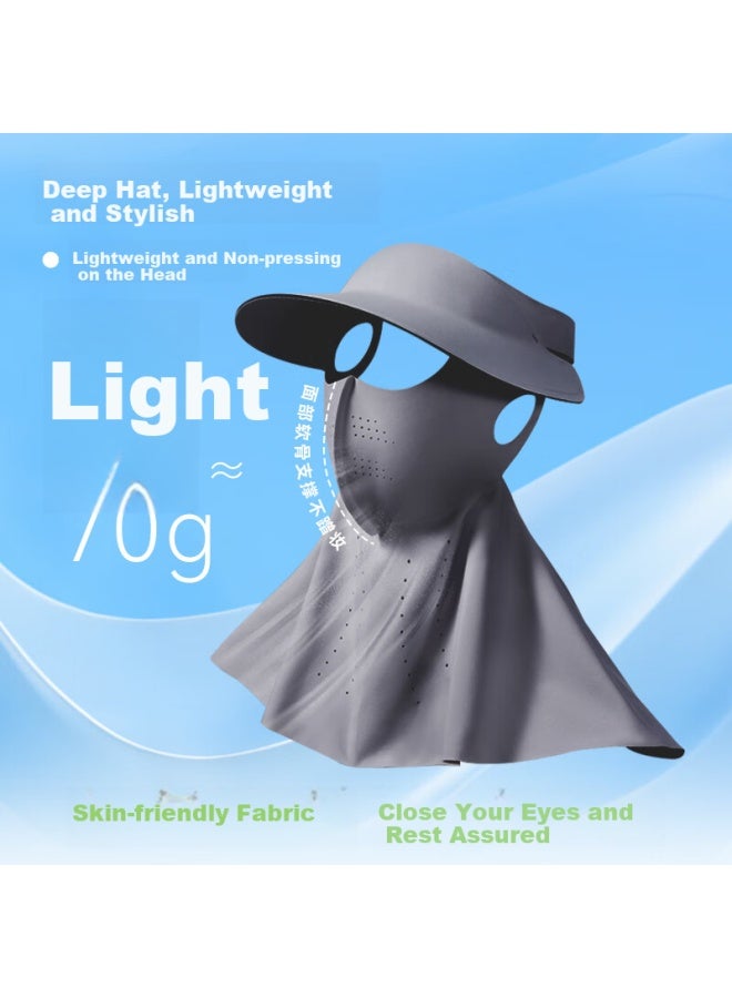 Ousen Sun Protection Face Mask Hat For Women Summer Ice Silk Face Bikini Detachable Riding Full Face Uv Protection Sunshade Mask New - Image 5