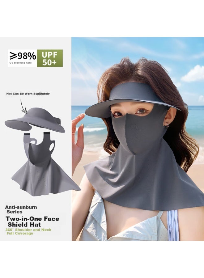 Ousen Sun Protection Face Mask Hat For Women Summer Ice Silk Face Bikini Detachable Riding Full Face Uv Protection Sunshade Mask New - Image 1