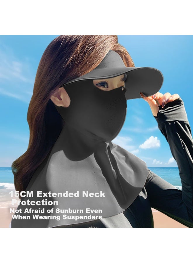 Ousen Sun Protection Face Mask Hat For Women Summer Ice Silk Face Bikini Detachable Riding Full Face Uv Protection Sunshade Mask New - Image 3