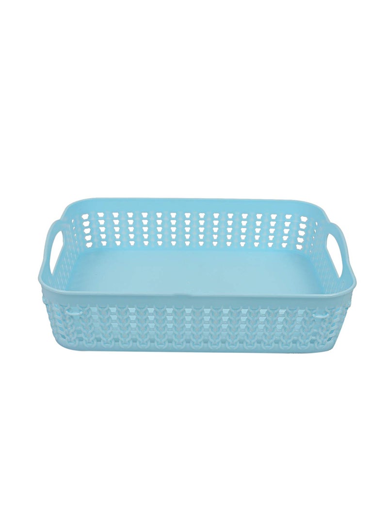Kuber Industries Heart Home Plastic 2 Pieces Multipurpose Storage Basket Set (Green & Blue)- (CTHH020025)  - Image 2