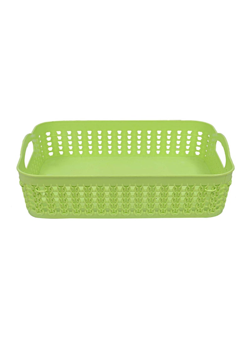 Kuber Industries Heart Home Plastic 2 Pieces Multipurpose Storage Basket Set (Green & Blue)- (CTHH020025)  - Image 4