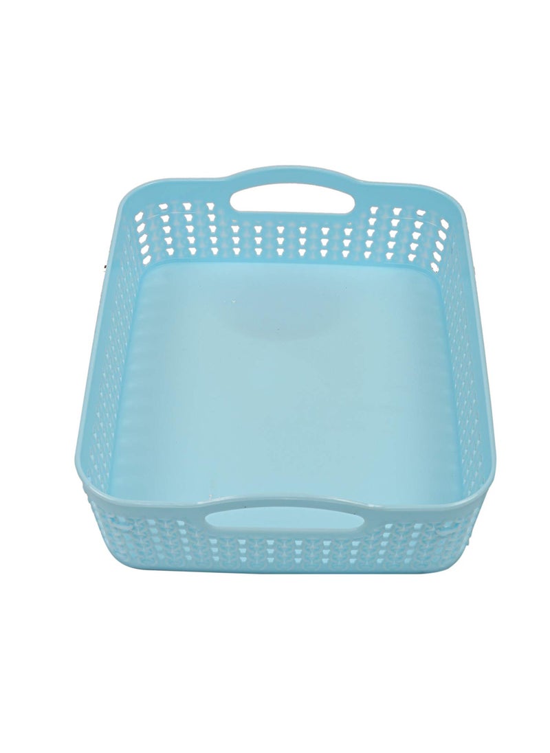 Kuber Industries Heart Home Plastic 2 Pieces Multipurpose Storage Basket Set (Green & Blue)- (CTHH020025)  - Image 3