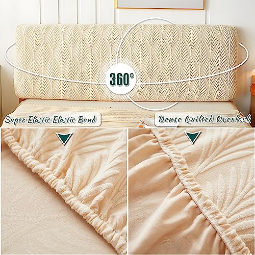 JOKIVTOU Stretch Universal Headboard Cover Slipcover for Bed Solid Jacquard Fabric Dustproof Protective Backrest Cover for Upholstered Beds Cal King - Image 4