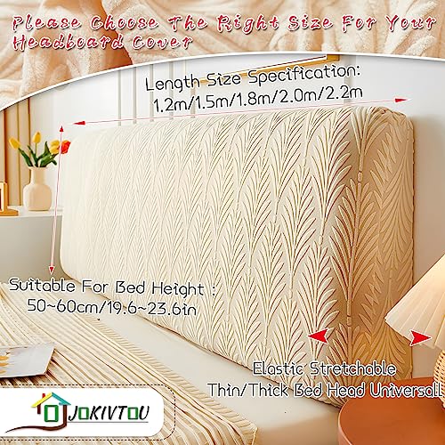 JOKIVTOU Stretch Universal Headboard Cover Slipcover for Bed Solid Jacquard Fabric Dustproof Protective Backrest Cover for Upholstered Beds Cal King - Image 3