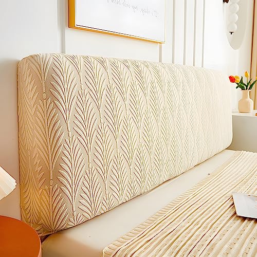 JOKIVTOU Stretch Universal Headboard Cover Slipcover for Bed Solid Jacquard Fabric Dustproof Protective Backrest Cover for Upholstered Beds Cal King - Image 1
