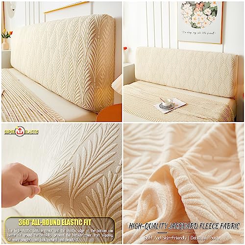 JOKIVTOU Stretch Universal Headboard Cover Slipcover for Bed Solid Jacquard Fabric Dustproof Protective Backrest Cover for Upholstered Beds Cal King - Image 5