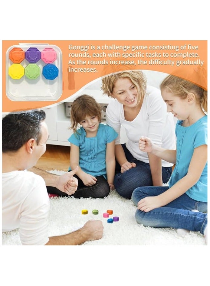 Korean Traditional Play Game Gonggi Jack Stone Pebbles Set, Traditional Korean Stone Game, Colorful Stone Catching Game, Hand Eye Coordination Stone Toy Throwing Stones Game for Kids (2 SET) - Image 2