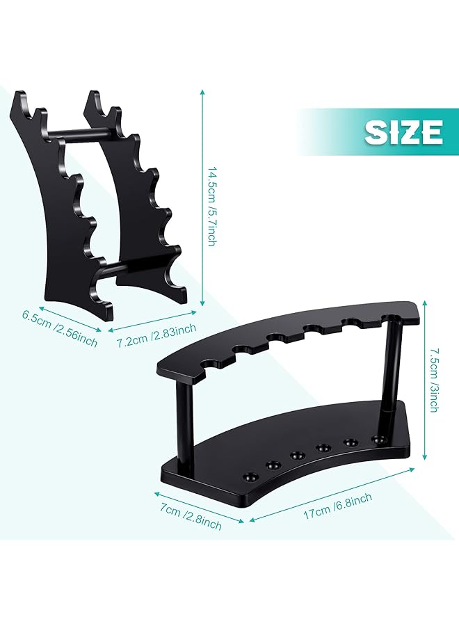erorex Set Of 4 Plastic Pen Display 6 Slot 2 Kinds Vertical And Horizontal Pen Holder Stand Rack Eyebrow Pen Stand Makeup Brush Rack Organizer For Office Home Store Black - Image 3