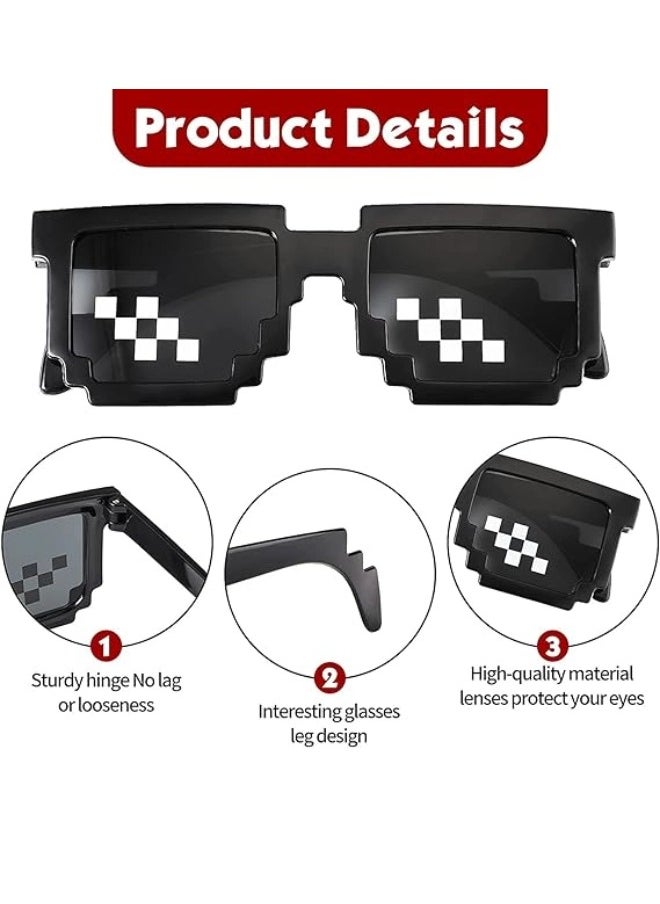 ShebSheb - 2PCS 8-Bit Pixel UV Protect Gamer Sunglasses Adult Kids Party Favors - Image 1