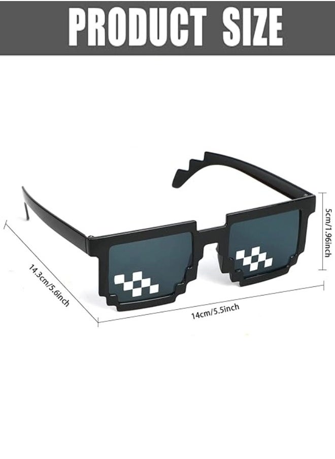ShebSheb - 2PCS 8-Bit Pixel UV Protect Gamer Sunglasses Adult Kids Party Favors - Image 1