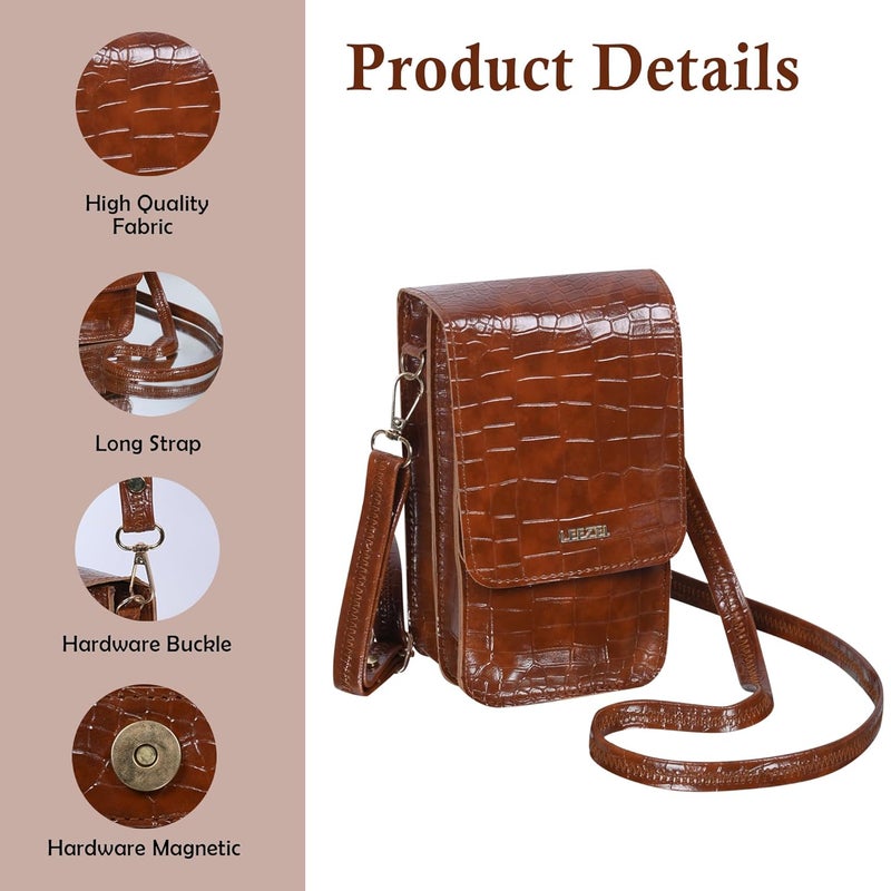 LEEZEL Women's Girls Wallet Sling Bag for Mobile Cell Phone Holder - Image 2