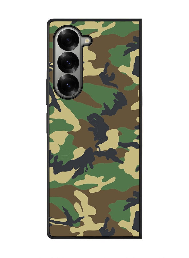 Stylizedd Rugged Black edge case for Samsung Galaxy Z Fold6, Slim fit Soft Case Flexible Rubber Edges Anti Drop TPU Gel Thin Cover -  Jungle Camo - Image 1