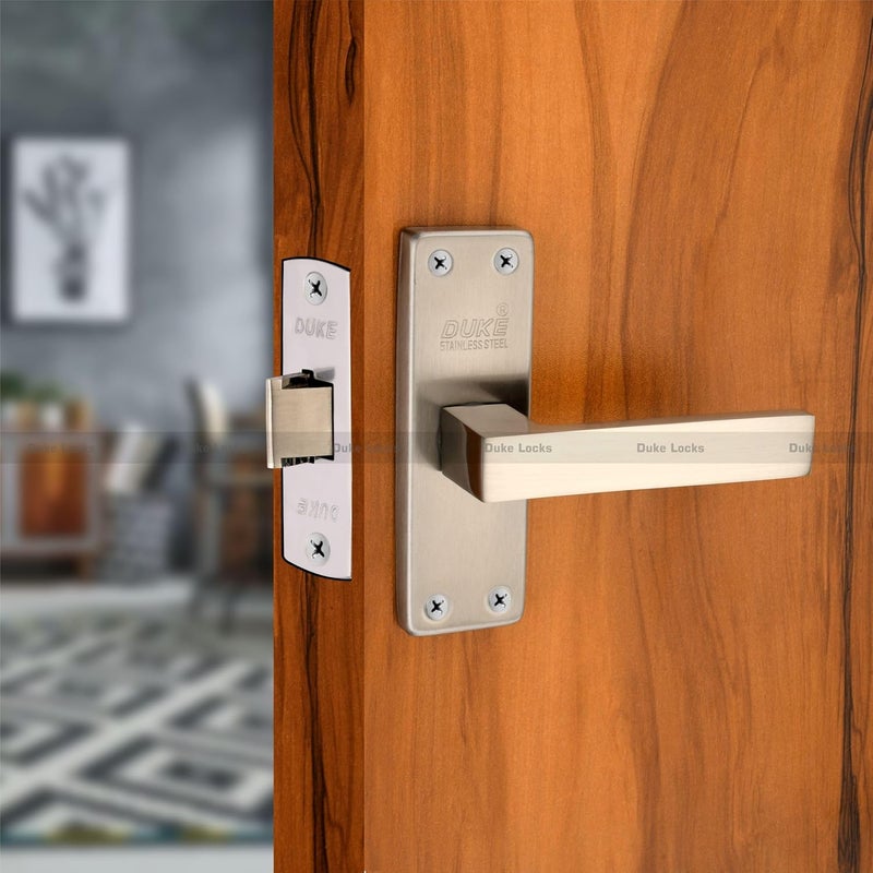 DUKElocks Duke Lock Baby Mortice Set 1005 SS for Main Door Kitchen Bedroom Office Brass Latch Body with Premium Design Stainless Steel Color 100 MM 5 INCH - Image 3