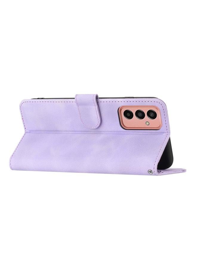 S-TOP Case For Samsung Galaxy M13 India/F13 Heart Pattern Skin Feel Leather Phone Case - Image 3