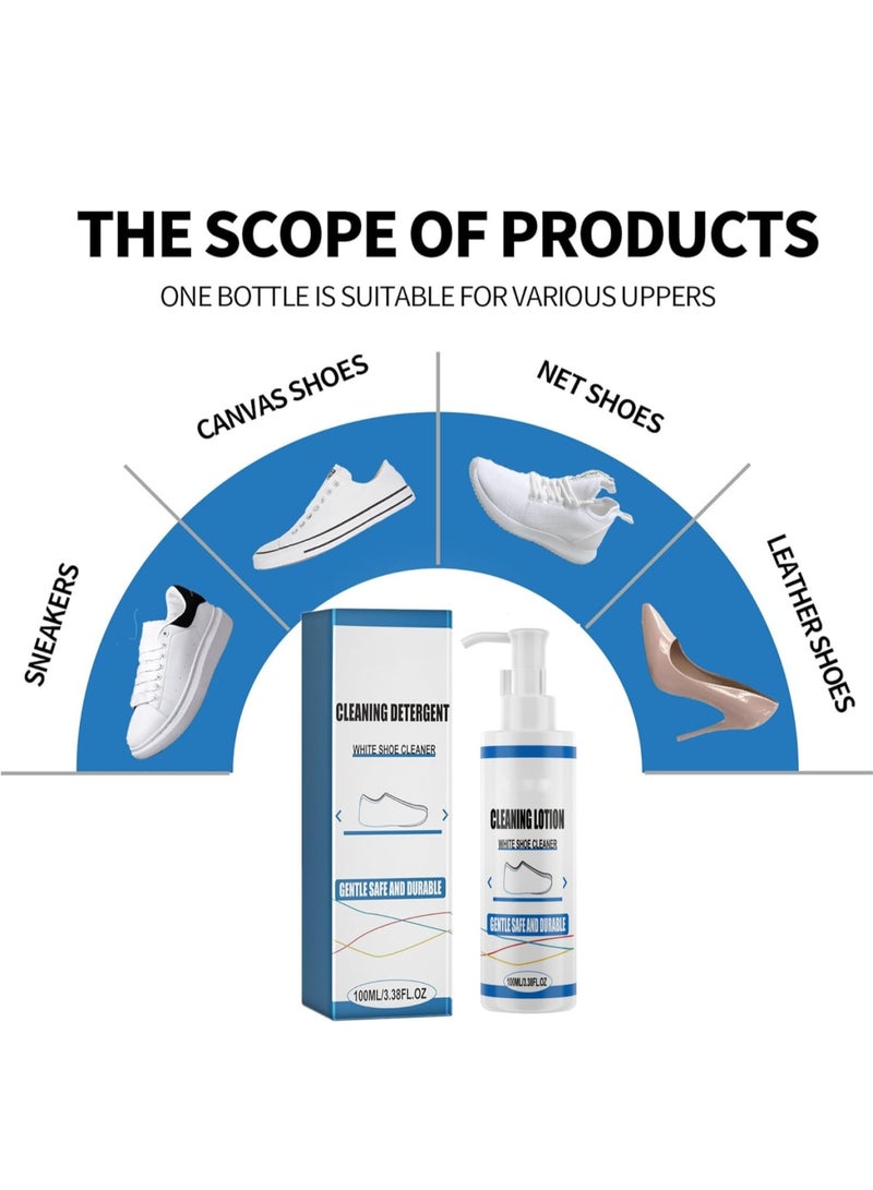 Zikra White Shoe Cleaner Kit, Sneaker Cleaner, Shoes Multifunctional Cleaning Cream, Suede Shoe Cleaner with Sponge, Portable Stain and Yellowing Removal for White Shoes - Image 5