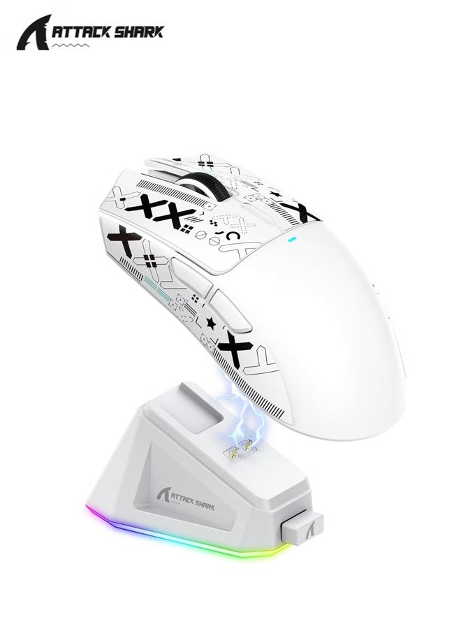 Attack Shark X11 Tri-mode Bluetooth Wireless Gaming Mouse with with Magnetic Charging Dock, Lightweight Anti Slip Mouse, PixArt PAW3311 Sensor, 22K DPI, BT/2.4Ghz/Wired, for PC/MAC  - Image 1