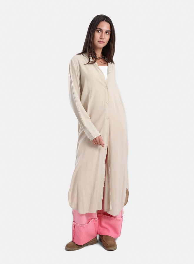 Carina Long Plain Shirt Dress - Image 4