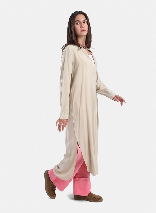 Carina Long Plain Shirt Dress - Image 1