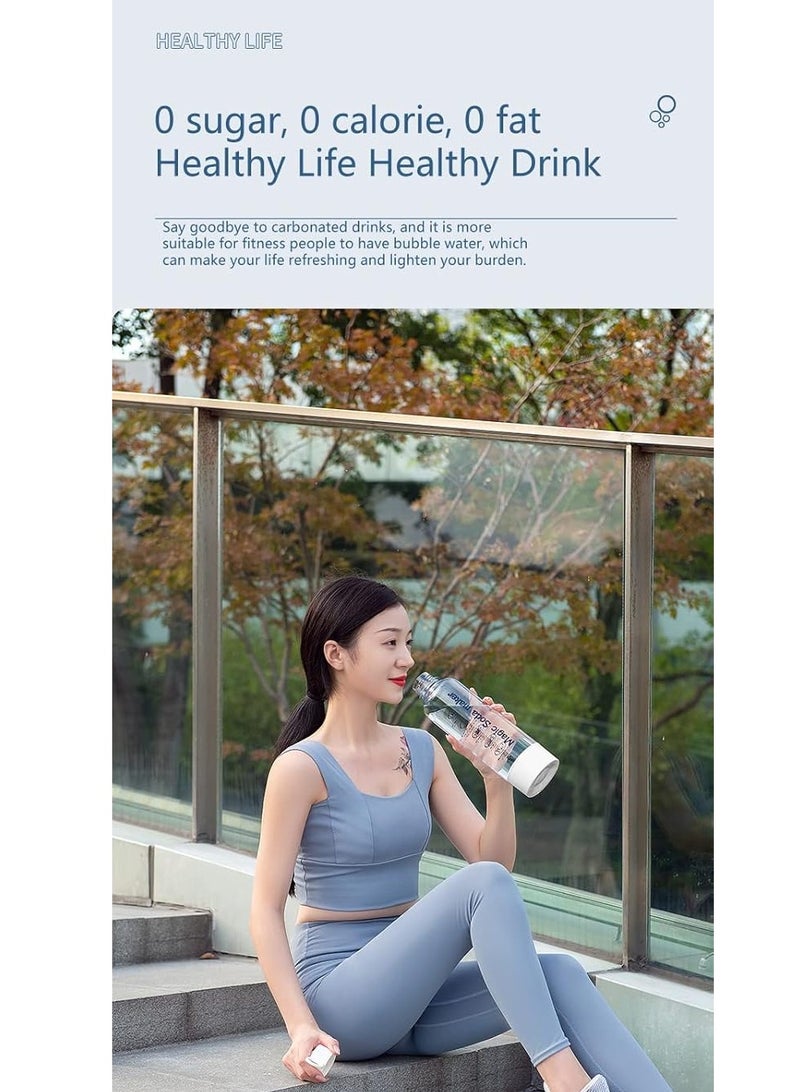 1L Portable Sparkling Water and Soda Maker, Healthy Bubble Water Maker For Water/Softdrinks/Juices For Home/Outdoor/Camping/Sports/Parties, Compatible with 8g CO2 tank (included One box) (White)  - Image 5