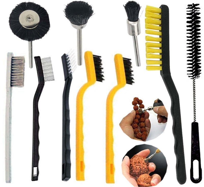 DIY Crafts DIY Crafts 30x Brushes As Image, Nylon Brushes, Mini Wire Brush Set, Rust Paint Metal Cleaner, Cleaning Welding Slag and Rust, Handy Steel/Nylon/Brass Brush Set (30x Brushes As Image, Nylon Brushes)  - Image 1
