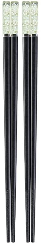 RIANZ BlackGreen Reusable Fiberglass Chopsticks Dishwasher Safe Easy to Hold Lightweight NonSlip Chopstick Gift Set Pack of 2 Pair - Image 1