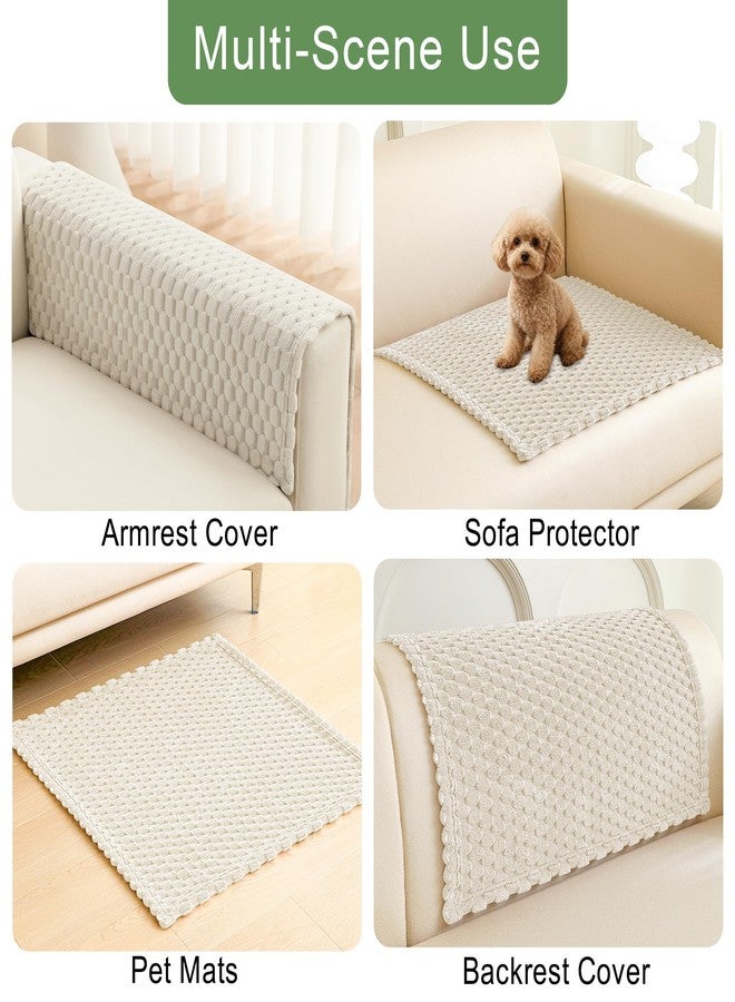 Foxdecor Couch Arm Covers, Armrest Cover for Sofa, Non Slip Chair Arm Covers, Furniture Covers Couch Protector Set of 2pcs. (White, 18"x24") - Image 4