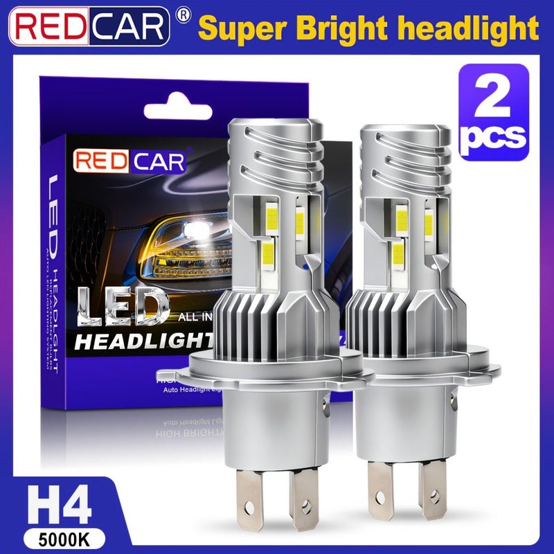 مجموعة من 2 مصباحين أماميين من نوع H4 9003 HB2 LED مع نظام تحكم Canbus فائق السطوع للضوء العالي والمنخفض للسيارات بدون بطارية - Image 1