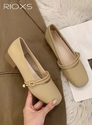 حذاء نسائي مسطح، أحذية ماري جين المسطحة للنساء، أحذية ماري جين الكلاسيكية مع حزام ربط، أحذية بالات مسطحة ذات قدم مربعة من الجلد البولي يوريثان، أحذية باليهات النسائية المسطحة، أحذية المشي الخفيفة مقاومة الانزلاق، أحذية الراحة للسيدات لعمل المكتب أو الحفلات الاجتماعية، الأحذية الكاكي - view 3
