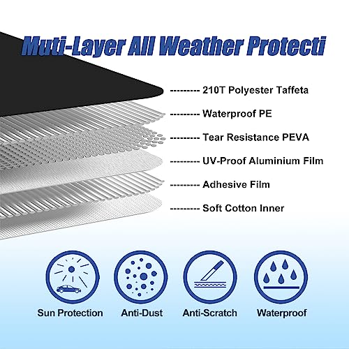 ATBKJ Waterproof Car Covers Fit for 2007-2023 Chevrolet Tahoe/Cadillac Escalade/GMC Yukon(Black) 210T Custom Heavy Duty Waterproof All Weather Protection Outdoor - Image 3