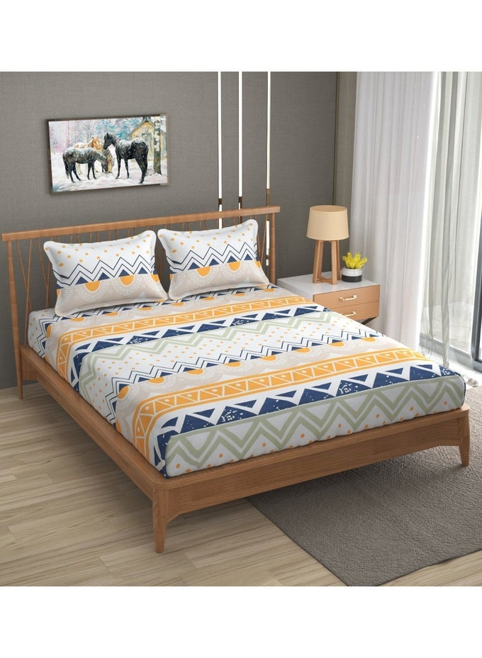 PREMIUM KING SIZE FITTED BEDSHEET SET WITH 2 PILLOWCASES  ULTRA-SOFT MICROFIBER BEDDING  DEEP POCKET (200X200+35 CM) WITH 50X75 CM PILLOW COVERS  BREATHABLE AND DURABLE MATTRESS PROTECTOR SET