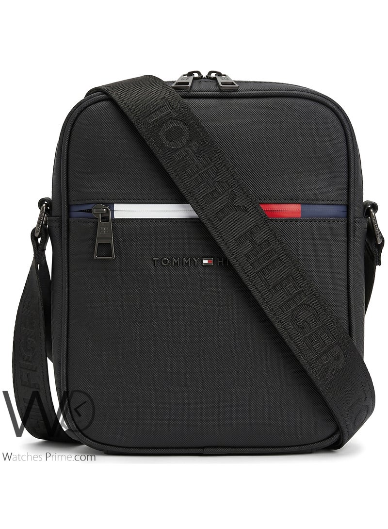 Tommy Icons Tommy Hilfiger Men's Black Textured Crossbody Bag - Image 1