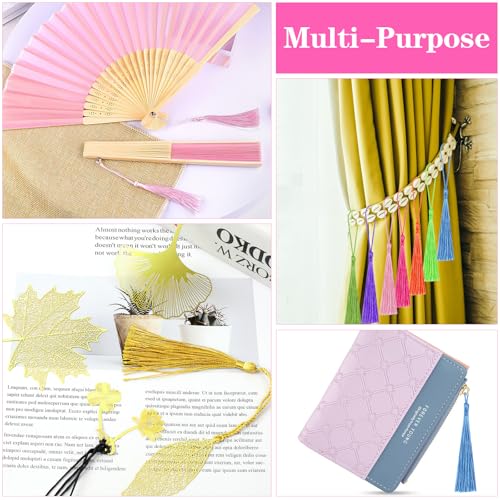 NIUBIER 140pcs Multi-color Polyester Silk Tassels for Crafts, Bookmarks, Graduation, Jewelry Making (35 Colors, 4 Pcs Each) - Image 5